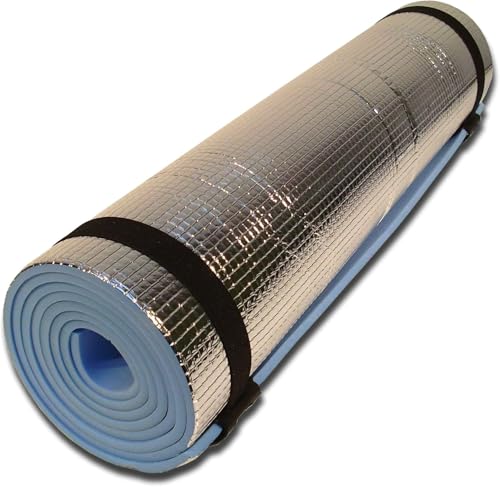 Garden Mile Tapete enrollable de EVA con papel de aluminio, tapete de dormir aislado azul, ligero, impermeable, antideslizante, colchón de espuma para tienda de campaña, festival, yoga y uso al aire