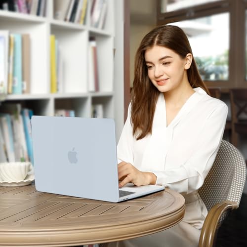 Image of MOSISO Compatible with MacBook Air 13 inch Case M5 2026 M4 2025 M3 M2 2024-2022 A3449 A3240 A3113 A2681, Hard Shell&Keyboard Cover&Screen Film&Type C for MacBook Air 13.6 inch Case, Baby Blue
