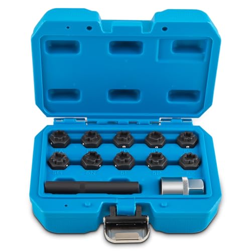 Image of maXpeedingrods 12PCS Wheel Locking Nut Key Kit Compatible with Mercedes Benz, Wheel Lock Nut Socket Adapter Set, Wheel Lock Lugnut Anti-Theft Screw Lug Nut Removal Tool, Anti-Theft Screw Remover