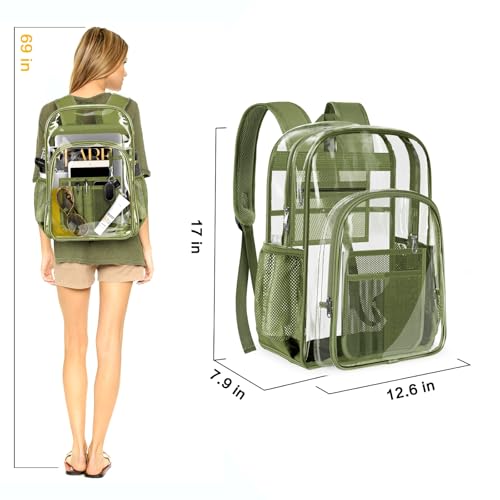 Image of PAMANO Clear Backpack Transparent Heavy Duty School PVC Bookbag See Through Bag Boys and Girls for College Work Travel Security