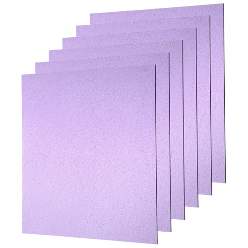Image of MECCANIXITY 6Pcs Purple Glitter Acrylic Sheets 1 /8 inch Thickness 8 inch x 8 inch Glossy PMMA Fluorescent Plastic Sheets Extruded Translucent Blanks for DIY Art Crafting Laser Cutting & Engraving