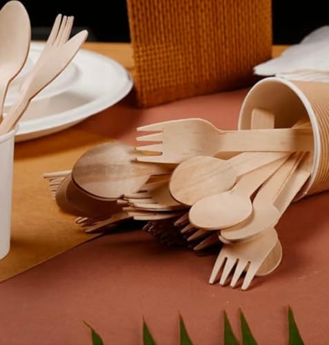 Image of Ezee Wooden Disposable Dinner Spoon 140 mm I Pack of 25