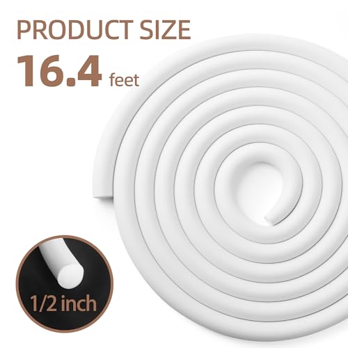 Image of U0U Backer Rod 1 /2 Inch,White Backer Rod Caulk Saver for Gaps and Joint Concrete Filling,16.4Ft Concrete Expansion Joint Filler (1 /2 inch *16.4 feet)