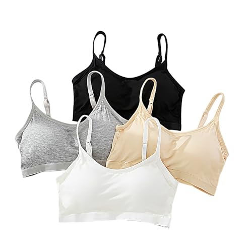 BILIKEYU Training Bras for Girls 10 to 18 Years Sports Soft Cotton Padded Bra with Adjustable Straps2