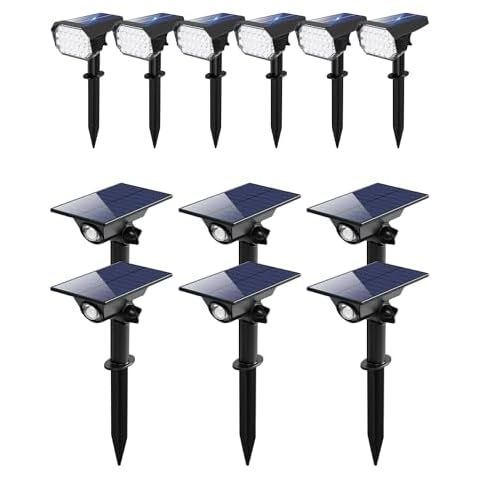 GVSHINE 12 Pack Solar Power Spot Lights Outdoor Waterproof LED Dusk to Dawn Landscape Spotlight Lamp Cover