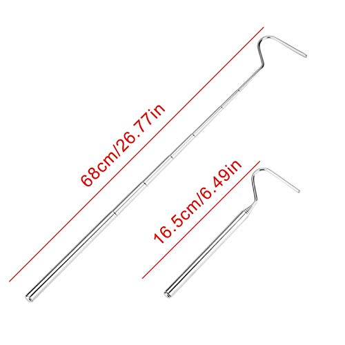 Image of Reptile Capture Hook, Extensible Reptile Catcher, Stainless Steel Tough and Durable Pet Shop Collecting Wild Snakes for Moving Small Snakes Reptile