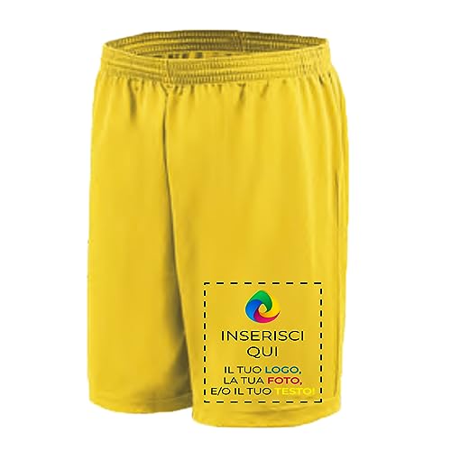 Teetaly - Short de sport pour homme, jaune, L