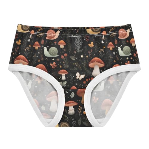 Girls Underwear Soft Cotton Mushroom Snails Kids Panties in Sizes 2/3t, 4t, 5t, 6 and 8