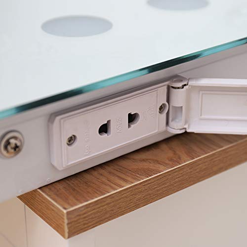 Warmiehomy 80x60cm LED Bathroom Mirror with Lights Illuminated Bathroom Mirror with Demister Pad Shaver Socket for Makeup Cosmetic Shaving Wall Mounted…