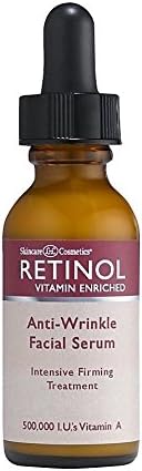 Retinol Vitamin Enriched Anti-wrinkle Facial Serum Intensive Firming Treatment 500,000 I.U.’s Vitamin A, 1 fl oz. Sold exactly as pictured.