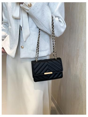 SweatyRocks Women's PU Leather Crossbody Purse Chain Square Bag Small Shoulder Handbags4