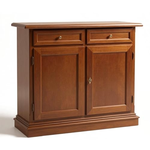 Finitura noce scuro versatile: il colore caldo e avvolgente si adatta con armonia ad arredi classici, rustici o country, valorizzando ogni ambiente con un tocco di autenticità artigianale