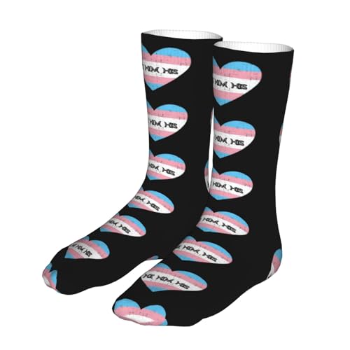 He Him His Transgender Pride Pattern Socks Sport Socks For Women Men Breathable Long Socks For Running Athletic Travel, Black2