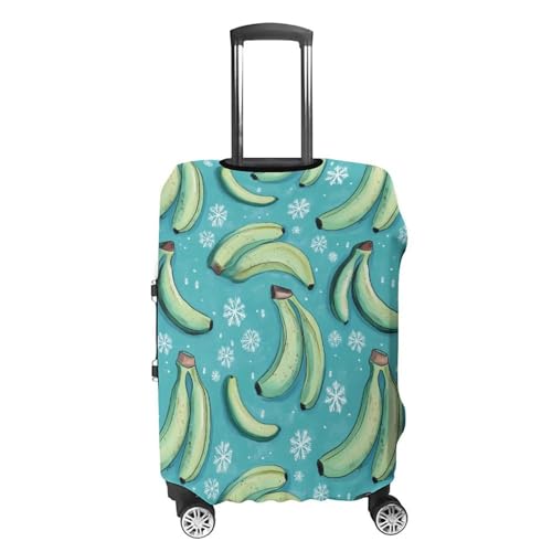Bananas with Snowflakes Travel Luggage Cover for Suitcase 19-32 Inches Elastic Washable Baggage Protector4