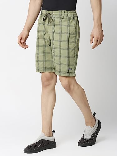 Image of Thomas Scott Men's | Checks | Chino Shorts | Regular Fit | Linen Blend | Above Knee | Casual Short