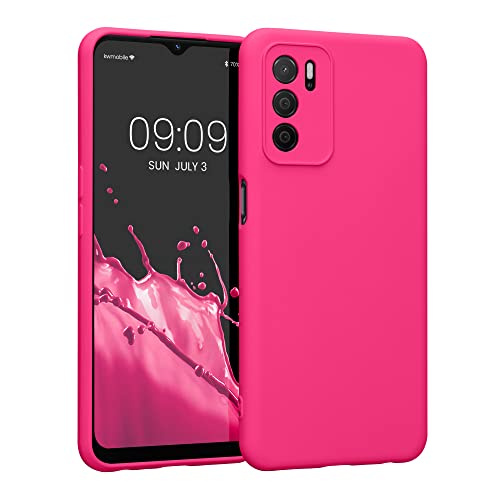 kwmobile Custodia Compatibile con Oppo A16 / A16s / A54s Cover - Back Case per Smartphone in Silicone TPU - Protezione Gommata - rosa shocking