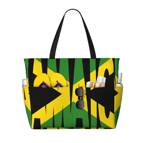 Antigua Barbuda Flag Women Large Beach Bag Travel Weekender Foldable Tote Bag for Pool Beach Vacation Gym