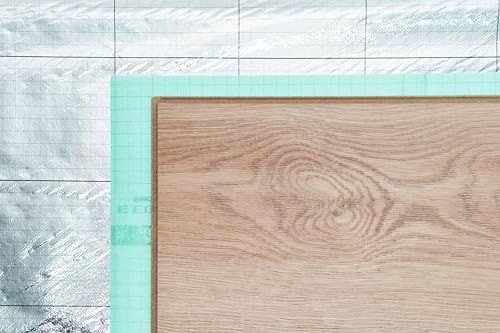 EGGER Dampfbremse Aqua+ Aluflex für Laminat - Diffusionsschutz gegen Feuchtigkeit - Aluminiumfolie mit robuster Vliesbeschichtung, 26m²/ Rolle