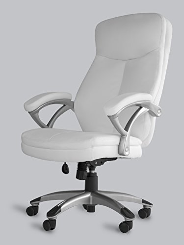 OFFICE FACTOR White Faux Leather Office 