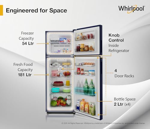 Image of Whirlpool 235 L 2 Star Frost-free inverter Double Door Refrigerator (NEO SP278 PRM SAPPHIRE ROSE(2S)-Y, 2026 Model)
