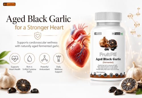 Image of Fermented Aged Black Garlic Capsules, 60 Capsules