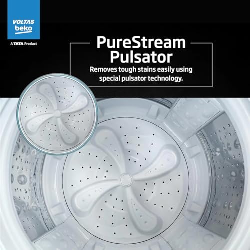 Image of Voltas 10 Kg, 5-Star, Fully Automatic Top Load Washing Machine (WTL1006UEAH / DPB0HD, Dark Grey)