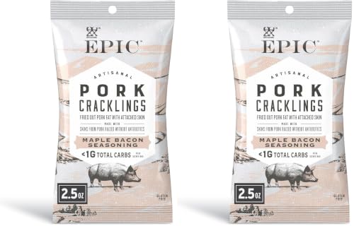 Image of Epic Maple Bacon Pork Cracklings, Keto Friendly, Paleo Friendly, 2.5 oz (Pack of 2)