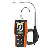 Windmesser, Thermisches Anemometer für Windgeschwindigkeit, Temperatur, Volumen, Kethvoz HVAC Windmessgerät, 0-999900 ft³/min CFM/CMM, 0.1-30M/s, mit Hitzdrahtsensor, Max/Min/Data Hold