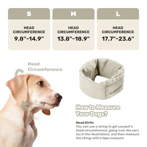 Image of Dog Calming Hoodie, No Shake Ear Wraps for Dogs, Adjustable Dog Ear Muffs for Noise Protection, Ear Wrap Head Cover for Anxiety Relief & Hematoma (Pearl White, S(Head Circle:9.8 inch-14.9 inch))