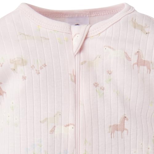 Image of Gerber baby-girls Baby Unisex 2-pack 2-way Zip Textured Sleep 'N Play