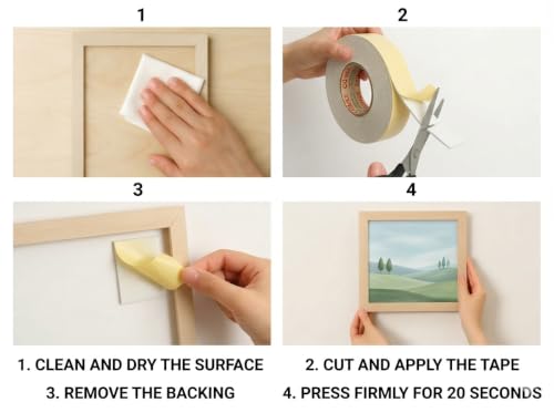 Image of Double-Sided Foam Tape 24mm - Strong Mounting, Shock Absorbing, Multi-Surface Adhesive Tape for Home, Office, Decor & Automotive - No Drilling, Clean Finish (2mtr X 24MM (Pack of 3))