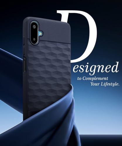 Image of WOW IMAGINE Back Cover for Samsung Galaxy M06 5G | Galaxy F06 5G with Hexa Cube Design | Ultra Slim Soft Rubberised Case | Inner Velvet Fabric | Matte Silicone Mobile Case | Camera Protection - Blue