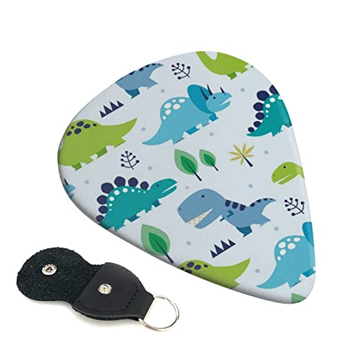 ギターピック 6枚セット 0.46mm 0.71mm 0.96mm エレキギター ベース用ピック ウクレレ ギター ABS素材 エレクトリック アコースティック 弦楽器 初心者 トライアングル ピック( 恐竜 かわいい )