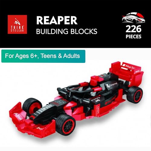 Image of F1 Racing Car Building Blocks Set - 225+ Pieces Toy Car Construction Kit for Kids 6+ & Adults | Build 8 Unique Formula Race Cars | STEM Educational, Birthday Gift Toy (Reaper)