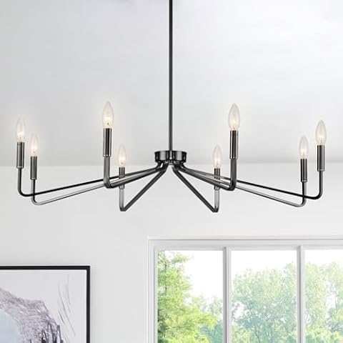 ACANER 38" 8-Light Black Chandelier Cover