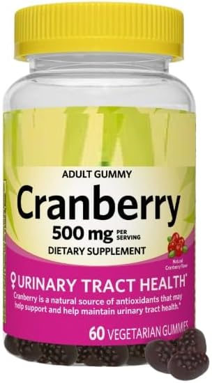 SEDLAV Cranberry Gummies Dietary Supplement Daily Support for Urinary Tract Balance, 500 mg, 60 Count