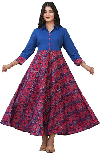 Image of Yash Gallery Women's Floral Printed Anarkali Maxi Dress