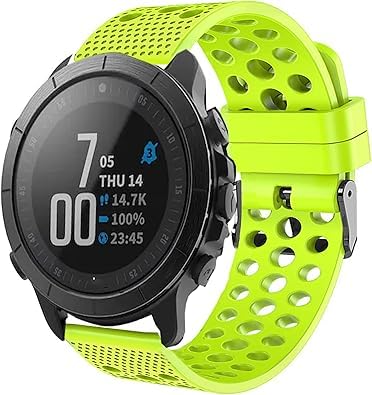 Blueshaweu Compatible with Wahoo ELEMNT Rival Smartwatch Band, Silicone Replacement Wristbands Sport Strap with Metal Buckle Compatible with Wahoo ELEMNT Rival Smartwatch (Green)