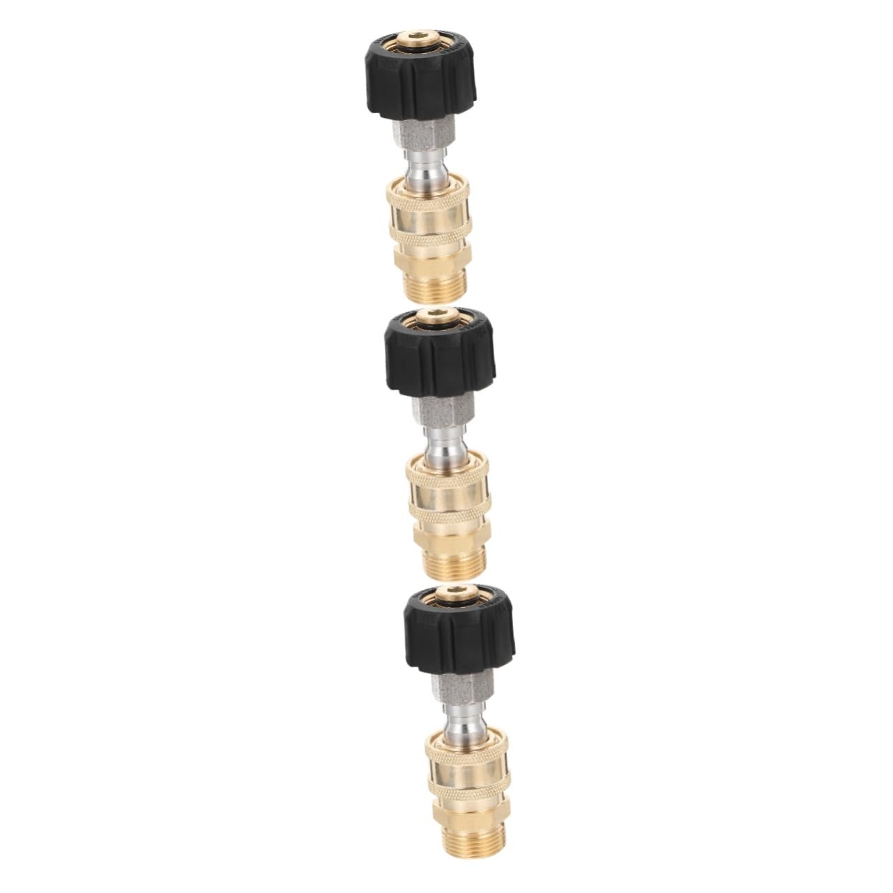 Yardwe 3 Juegos Conector Tubo Grifo sin Cable Adaptador Manguera Jardin Adaptador Manguera jardín Adaptador de rociador de Lavado Adaptador de pulverizador de Alta presión latón Golden