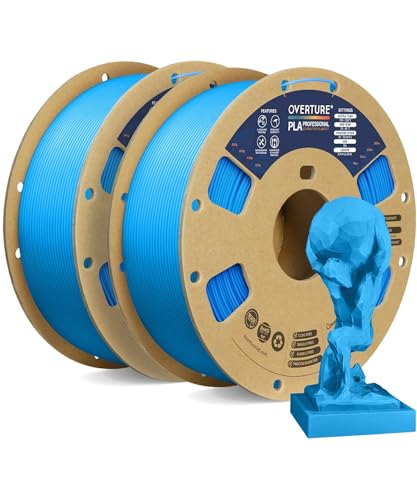 Image of OVERTURE PLA Plus (PLA+) Filament 1.75mm, Stronger & More Durable, Professional Toughness 3D Printer Filament 1kg (2.2lbs), High Precision + /- 0.02mm, Tangle-Free (Digital Blue, 2-Pack)