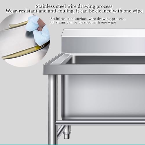 Fregadero de acero inoxidable con grifo independiente lavabo de servicio suelo 5
