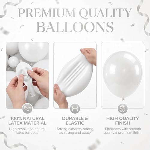 Image of Balloon Column Kit for Floor-Balloon Columns with Stand, Base and Pole,Balloon Tower Backdrop Decoration for Wedding, Baby Shower, Birthday Party, or Bachelorette Parties (Silver White)
