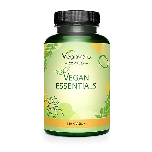 Integratore per VEGANI | con Vitamina B12, B2, D3, K2, Ferro, Selenio, Calcio e Iodio | per Sostenere una Dieta Vegana | 120 capsule | 2 mesi | Multivitaminico Multiminerale | Vegan | Vegavero®