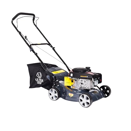 Callow Premium Petrol Lawn Mower - 41cm Cutting Width - Powerful 4 Stroke 123cc 2.8hp OHV LONCIN Engine with Centrally Adjusted Cutting Heights between 25mm and 70mm and 40 L grass box