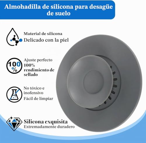 Miniatura 6 de Dwitkul 4 Piezas Tapón De Drenaje Universal - Suave Tapones Fregadero Silicona - Tapón De Bañera Universal A Presión Con Filtro De Comida Y Pelo Para Lavabos, Fregaderos, Bañeras Y Cocina,Antiolores
