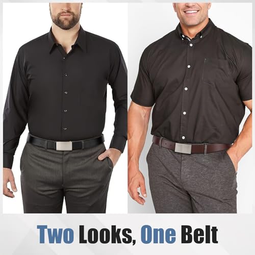 JASGOOD Men's Belt,Two-in-One Reversible Belts for Men,Leather Belt for Mens Dress shirts,One Reverse For 2 Sides4