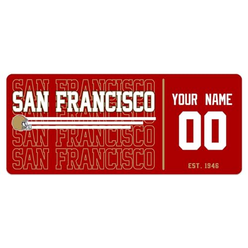 Image of ANTKING San Francisco Mouse Pad Custom Name and Number Desk Pad for Men Women Youth Gifts