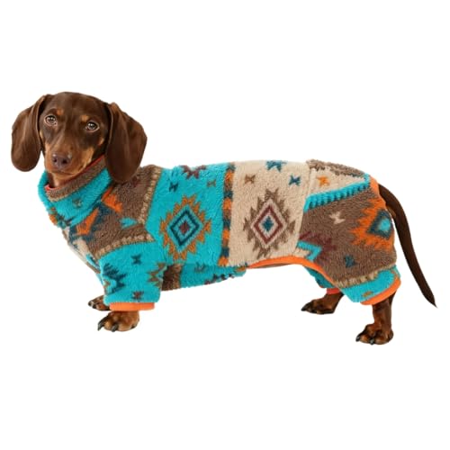 UOSIA Cappotto Invernale Per Cane Bassotto, Maglione Dolcevita In Pile, 4 Gambe, Caldo E Accogliente, Tuta Per Bassotto, Vestiti, Stampa, Completo Per Cucciolo, Adatto