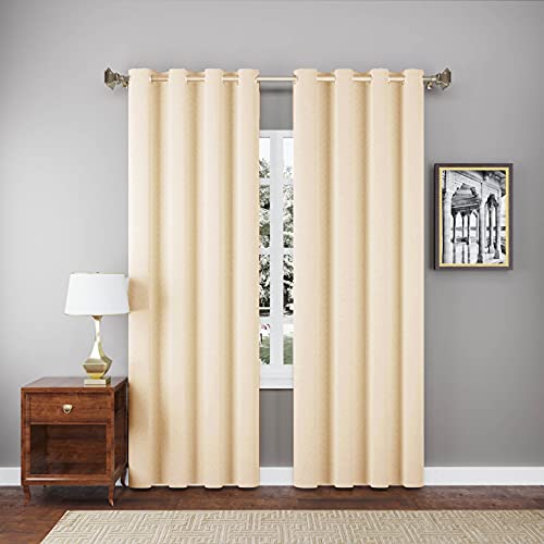 Image of LINENWALAS Textured Herring Bone Weave Curtain Drapes for Door with Elegant Back Tabs (4.5 FT X 7 FT, Soft Pink)