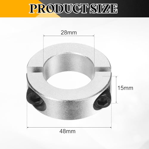 Collares de eje doble dividido de aluminio de 28 mm por sourcing map, pack de 4 unidades 2